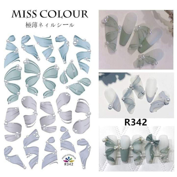 Nail Art Decals Stickers Big Ribbons R342 - Picture 1 of 4